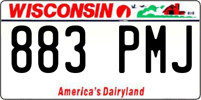 WI license plate 883PMJ