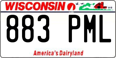 WI license plate 883PML