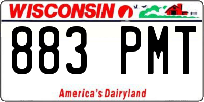 WI license plate 883PMT