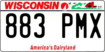WI license plate 883PMX