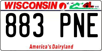 WI license plate 883PNE