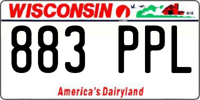 WI license plate 883PPL
