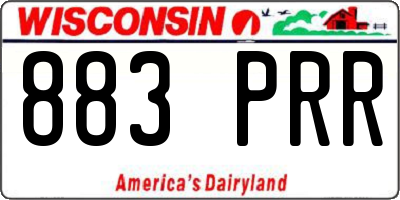 WI license plate 883PRR