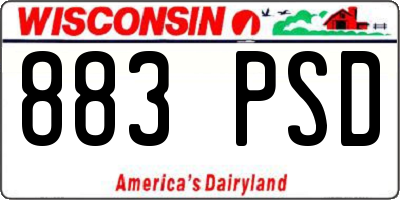 WI license plate 883PSD