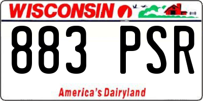 WI license plate 883PSR