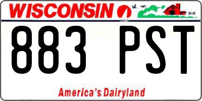 WI license plate 883PST