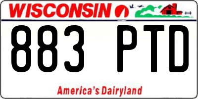 WI license plate 883PTD