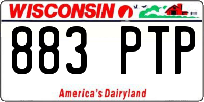 WI license plate 883PTP