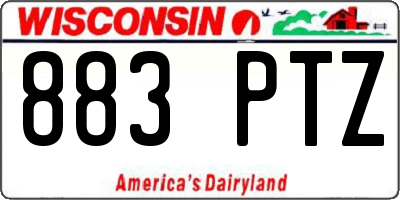 WI license plate 883PTZ