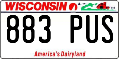 WI license plate 883PUS