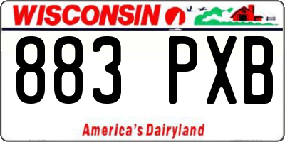 WI license plate 883PXB