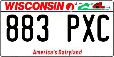 WI license plate 883PXC