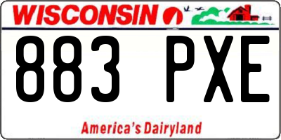 WI license plate 883PXE