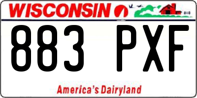 WI license plate 883PXF