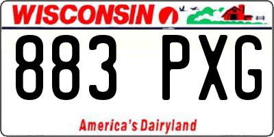 WI license plate 883PXG