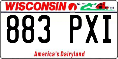 WI license plate 883PXI