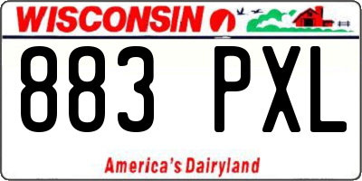 WI license plate 883PXL