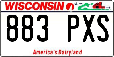 WI license plate 883PXS