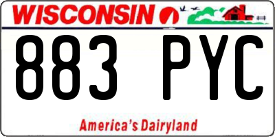 WI license plate 883PYC