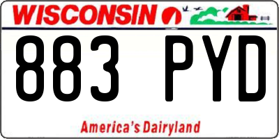 WI license plate 883PYD