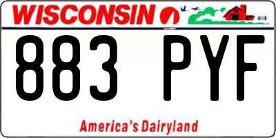 WI license plate 883PYF