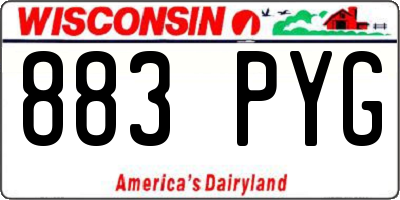 WI license plate 883PYG