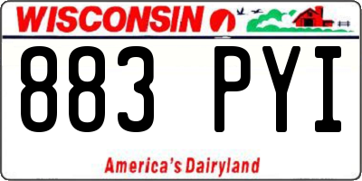 WI license plate 883PYI