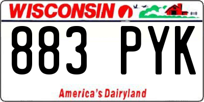 WI license plate 883PYK