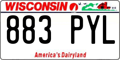 WI license plate 883PYL