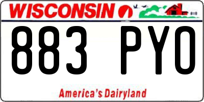 WI license plate 883PYO