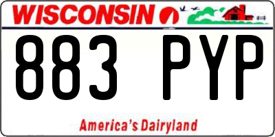 WI license plate 883PYP