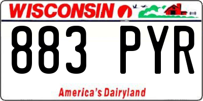 WI license plate 883PYR