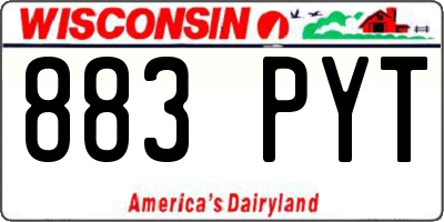 WI license plate 883PYT
