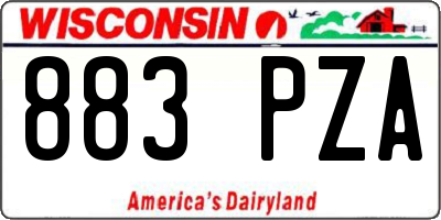 WI license plate 883PZA
