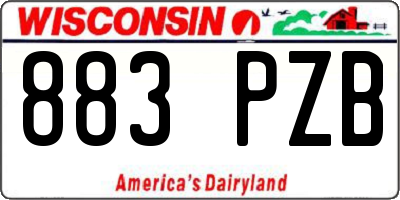 WI license plate 883PZB