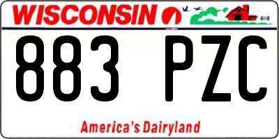 WI license plate 883PZC