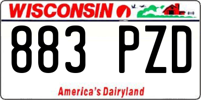 WI license plate 883PZD
