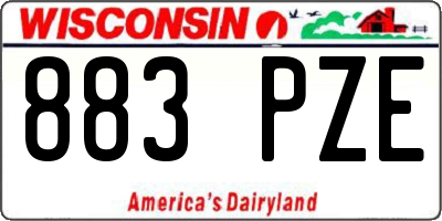 WI license plate 883PZE