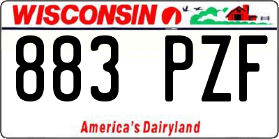WI license plate 883PZF