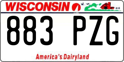 WI license plate 883PZG