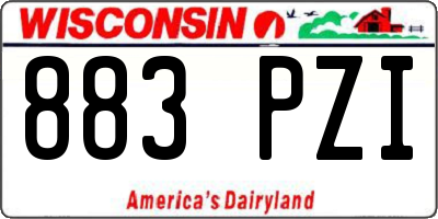WI license plate 883PZI