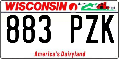 WI license plate 883PZK