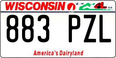 WI license plate 883PZL