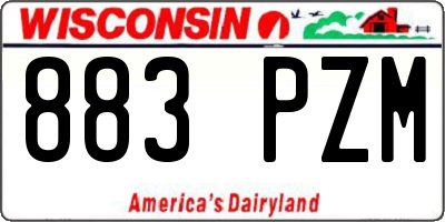 WI license plate 883PZM