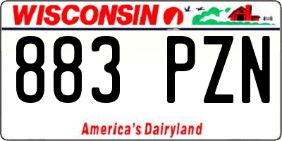 WI license plate 883PZN