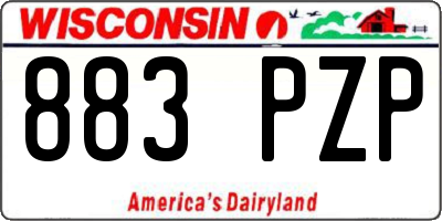 WI license plate 883PZP