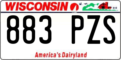 WI license plate 883PZS