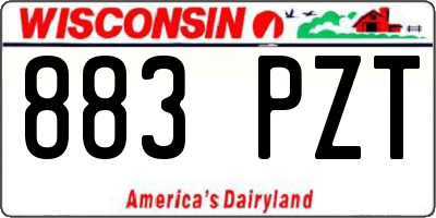 WI license plate 883PZT