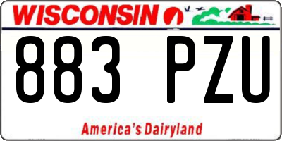 WI license plate 883PZU