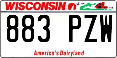 WI license plate 883PZW